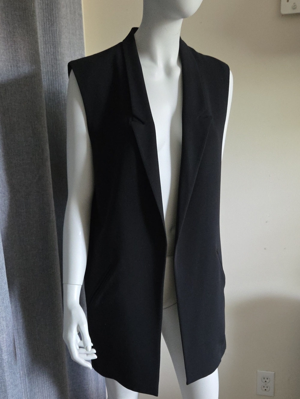 NWOT Periphery Sleeveless Black Open-Front Blazer Vest